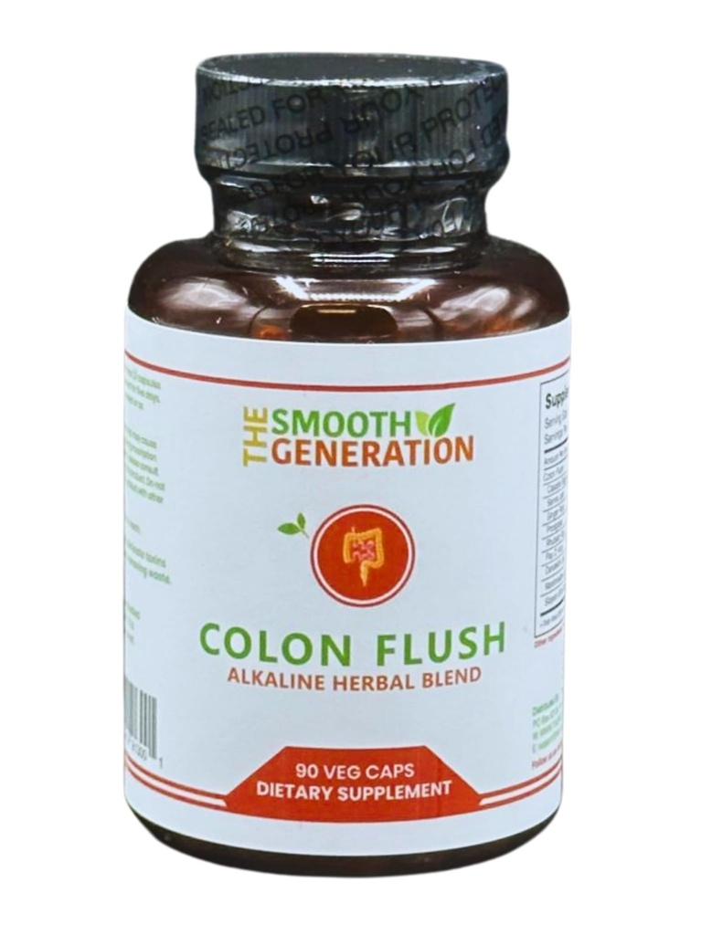 The Smooth Generation Colon Flush Detox Capsules, Digestive & Colon Health Support, Wildcrafted Herbal Formula, No Fillers, 90 Capsules