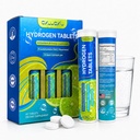 Hydrogen Tablets for Drinking Water, H2 Molecular Hydrogen Water Tablets with Magnesium, Fast Dissolving Effervescent Drink Formula for Energy, Focus & Hydration, Lemon Lime Orange, 60 Count