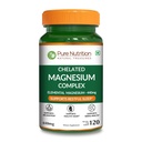 Pure Nutrition Chelated Magnesium Complex | 440mg Elemental Magnesium per Serving | 120 Tabs | 3 Forms of Magnesium Glycinate, Magnesium Oxide and Magnesium Citrate.