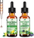 Cortisol Detox + Suplemento de Hierro para Mujeres, Hombres, Vegan, No GMO