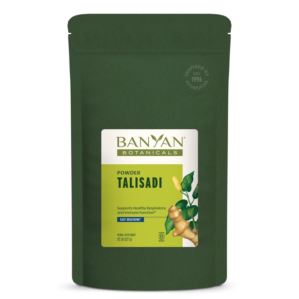 Botánicos Banyan Talisadi Powder – Suplemento Orgánico de Inmunidad – para el apoyo respiratorio y pulmonar* – 1⁄2 lb. – Sosteniblemente Fuente no GMO Vegan
