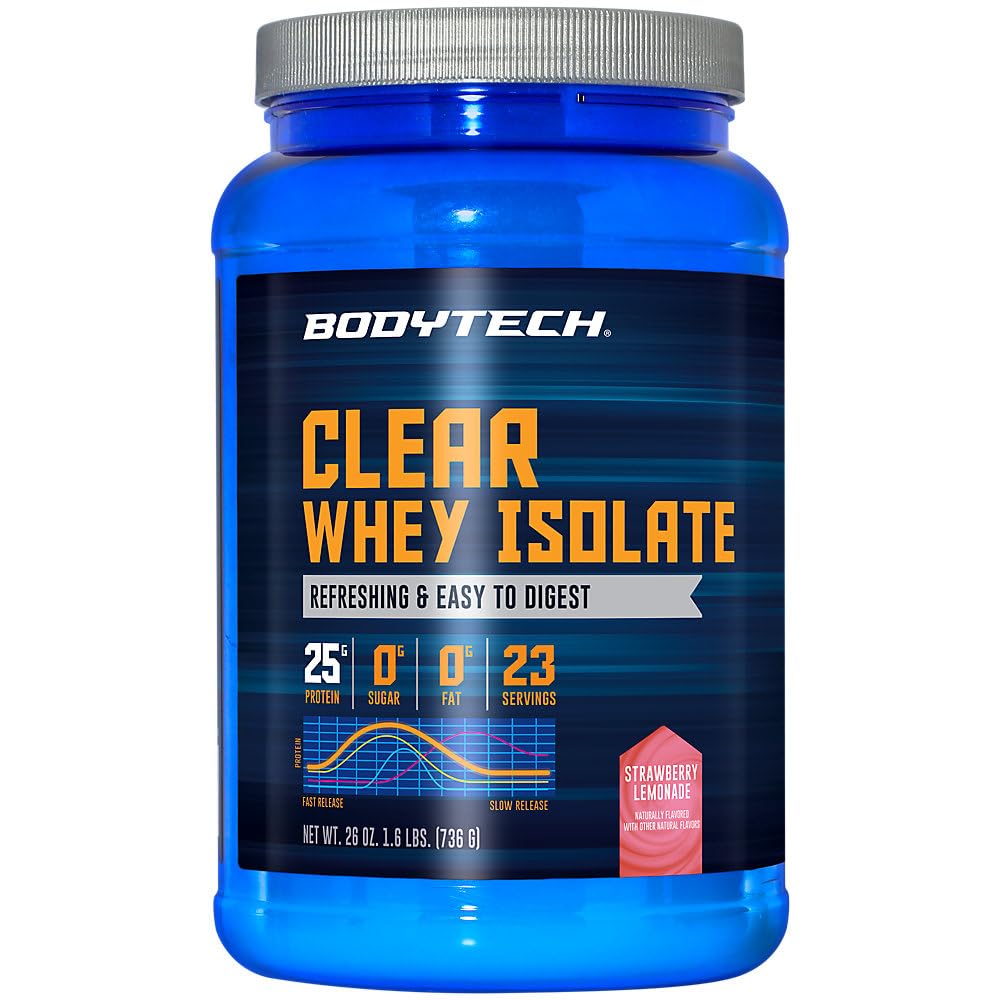 BodyTech Elite Clear Whey Isolate Powder a Strawberry Lemonade (26 oz./23 Servings)