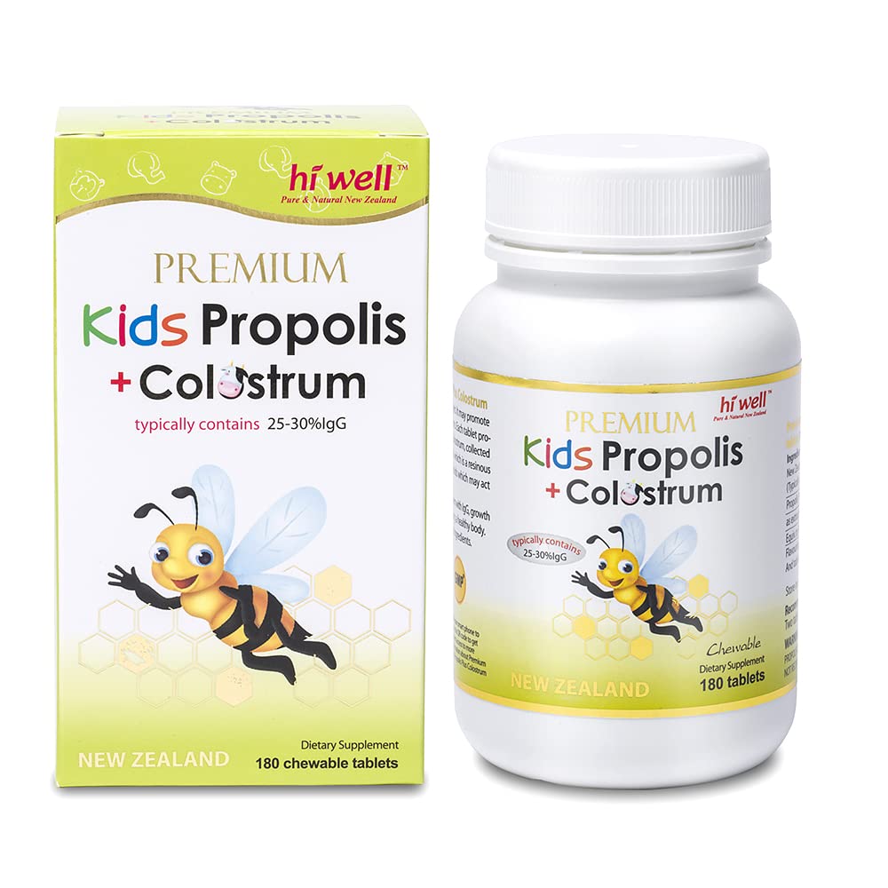 Hi Well Premium Kids Propolis + Grass-Fed Colostrum 180Tablets