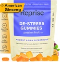 De-Stress Gummies with American Ginseng, Turmeric, and Goji - Assist with Stress Relief & Mood Boost, All-Natural Relaxation, Low-Sugar, 45 Vegan Gummies, Passion Fruit (45 Gummies (Pack of 1))