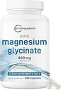 Micro Ingredients Magnesium Glycinate 400mg Per Serving, 240 Capsules | Potent Elemental Form, 100% Chelated, High Absorption | Healthy Muscle, Bones, & Mood Support Supplement | Non-GMO