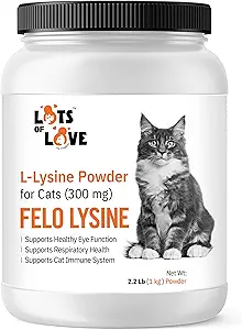 FELO LYSINE - L-Lysine Powder para gatos 300 mg (Thomas Pet Earlier), 1 Kg o 2.2 lb