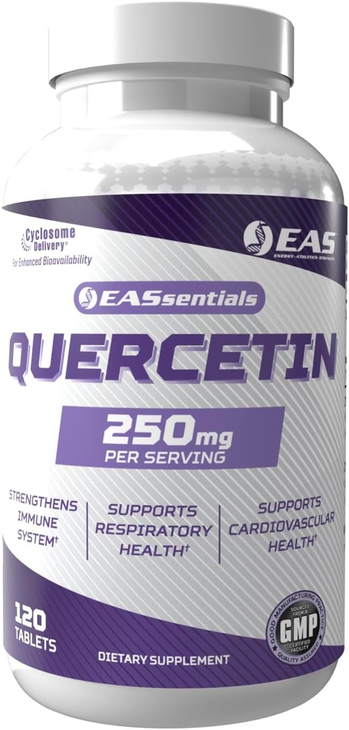 EAS Quercetin 250mg peru Heart &amp; Respiratory Health ← Ayuda Respuesta inmunitaria TEN Gluten Free, Non GMO ← Mejor Absorción con Ciclosome Delivery TEN 120 Tablets
