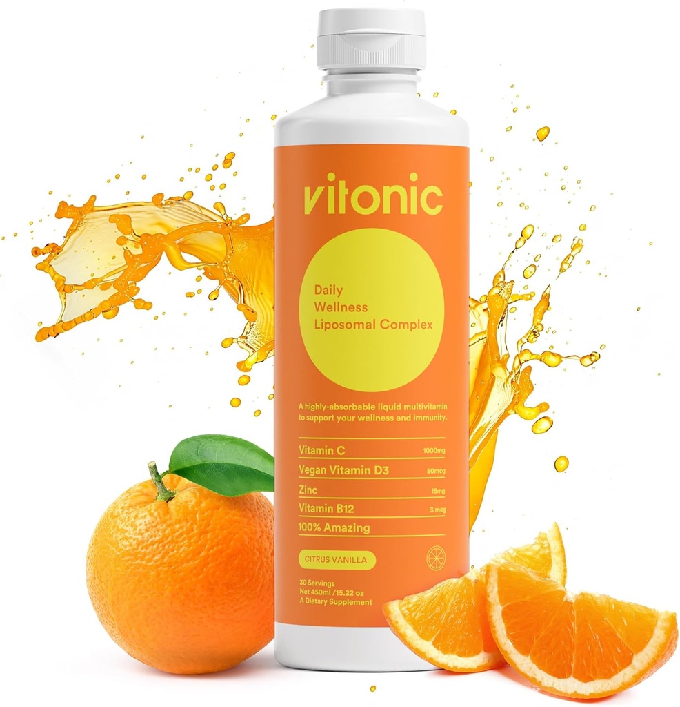 Liposomal Vitamina C 1000mg Líquido – Familia Immunity Support TENIDO Hasta 5× Absorción Superior TENIDO Multivitamin con D3, B12, Zinc ANTE Collagen &amp; Recovery Support TEN Vegan, Sugar-Free TEN 30 Servimientos