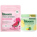 Bloom Strawberry Watermelon Clear Protein and Citrus Greens Powder Bundle