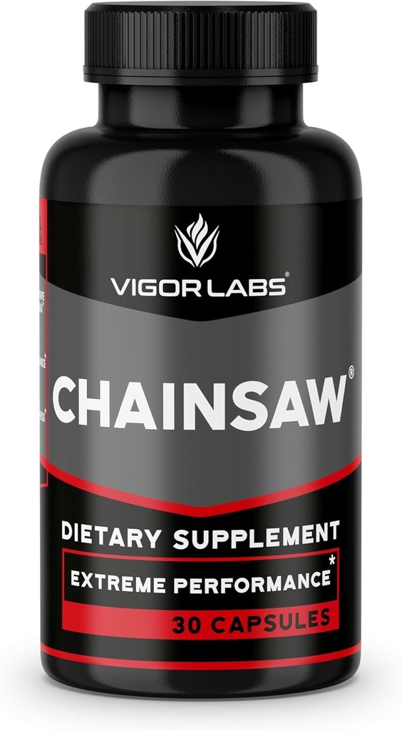 Chainsaw by Vigor Labs (30 Capsules), Supports Firmness, Stamina and Endurance, Dietary Supplement to Boost Blood Flow (Made in USA)