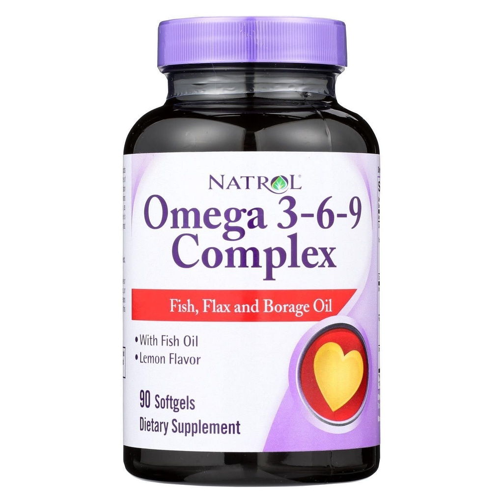 Natrol Omega-3-6-9 Complex with Flax and Borage, 90 Softgels