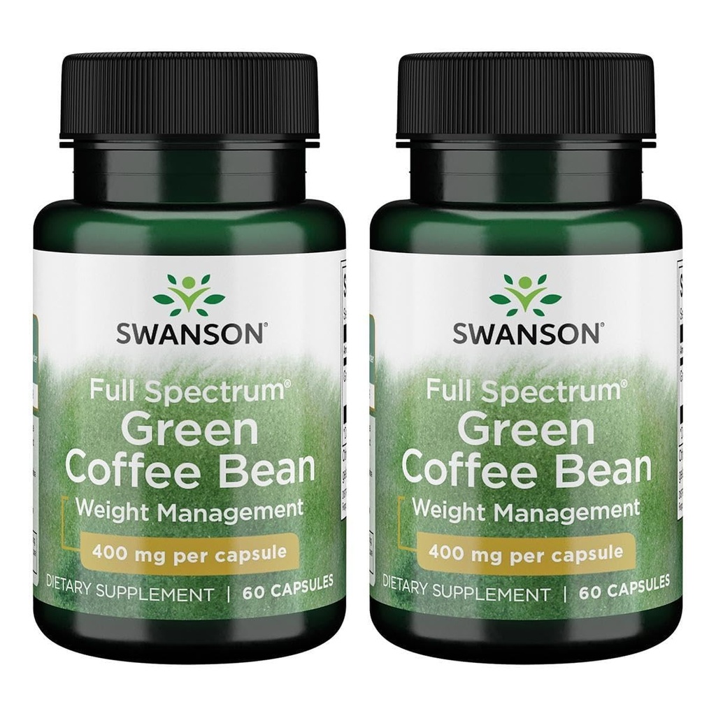 Swanson Full Spectrum Green Coffee Bean 400 Milligrams 60 Capsules (2 Pack)