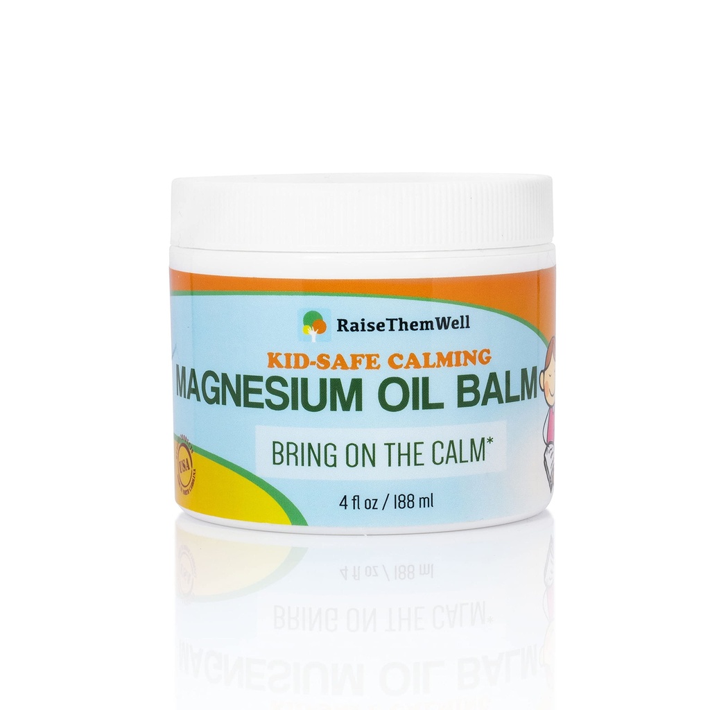 Eleve Them Well Kids Calming Magnesium Balm – 4 fl oz  tolera Natural Anxiety &amp; Sleep Support Cream with Lavender, Coconut Oil &amp; Jojoba ANTE Soothing Magnesium Oil for Toddlers &amp; Children