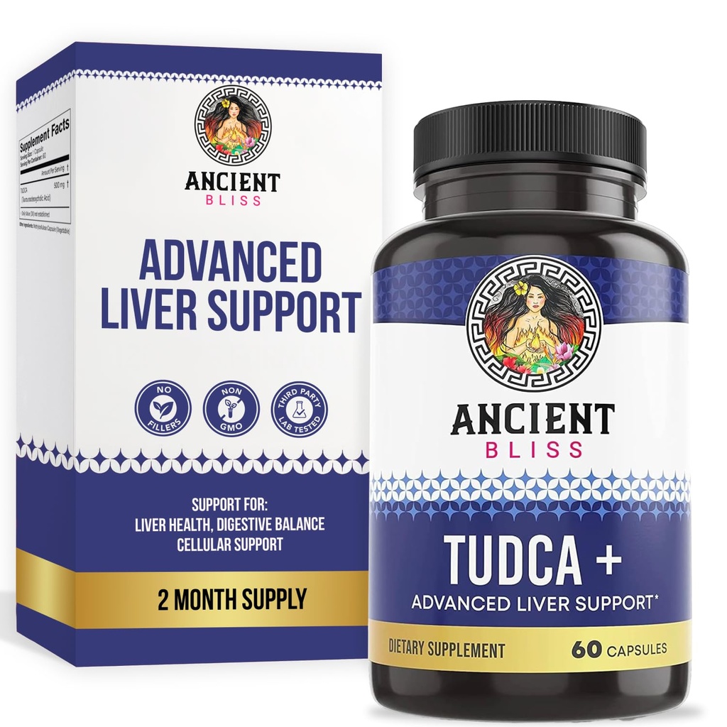 Tudca 500mg, 60 Capsules (Tauroursodeoxycholic Acid) - Bile Salts Liver Support Supplement, Natural Bitter Taste- Vegan Friendly, Non GMO, Gluten Free Capsules (60 Capsules (Pack of 1))