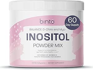 Binto Inositol Powder Mix ← 60-Day Supply ⋅ 40:1 Ratio of Myo and D-Chiro Inositol ← Hormon Balance y Ovulation Support ← Preservative Free