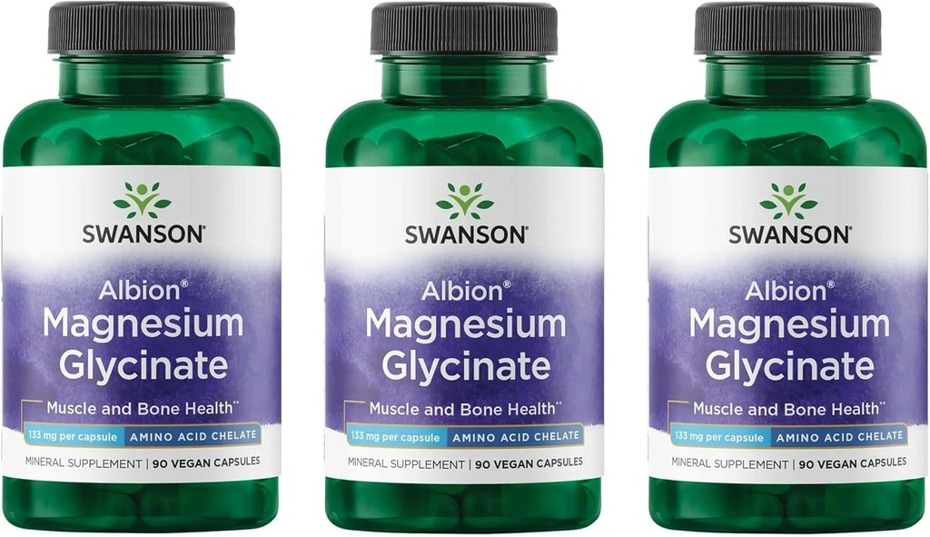 Magnesio Chelated Swanson 133 Milligrams 90 Capsules (3 Pack)