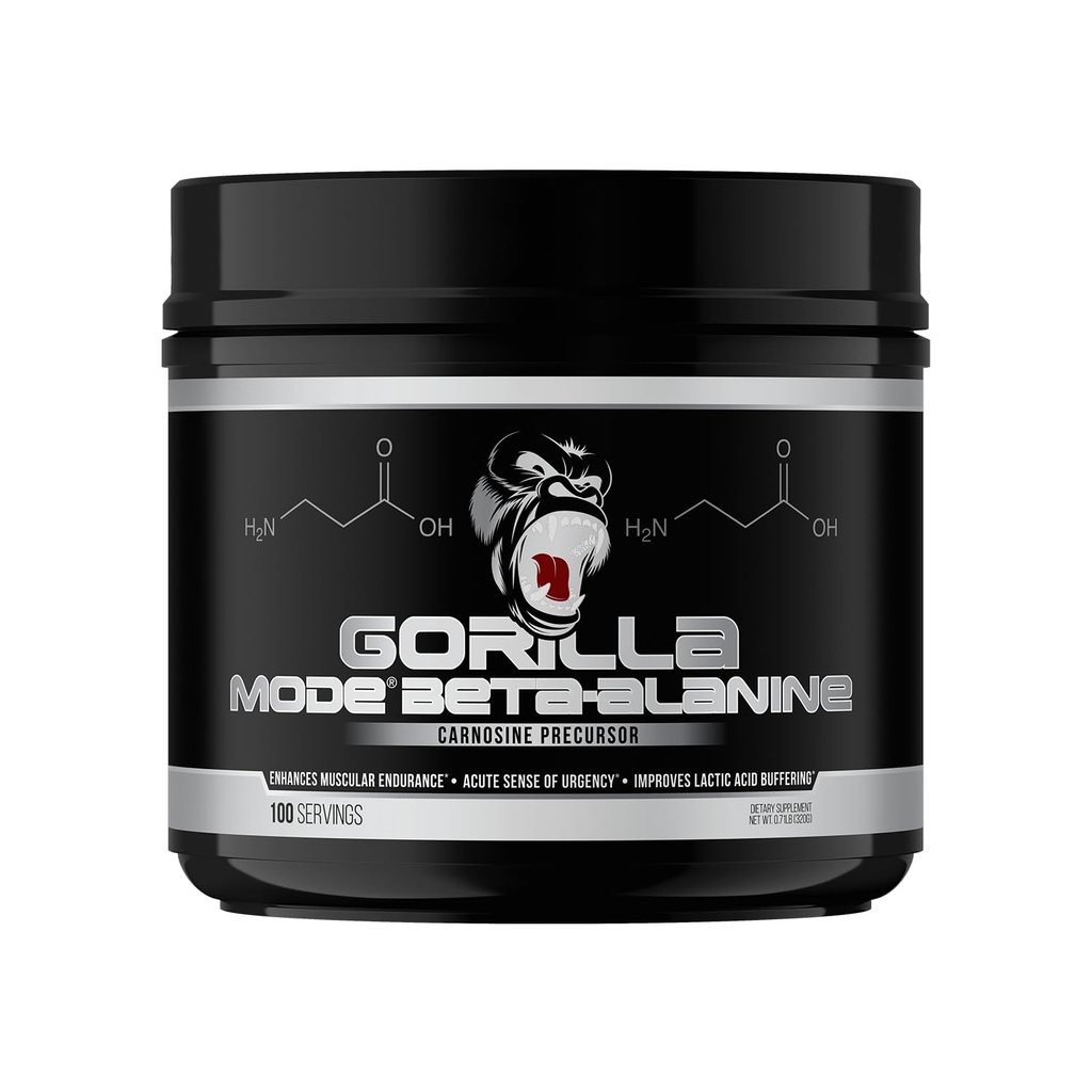 Gorilla Mind Beta-Alanine Carnosine Precursor,Enhanced Muscular Endurance, 3.2 Grams per Servings