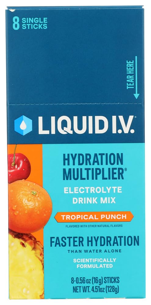 Liquid IV Tropical Punch Hydration Multiplier 8 Ct, 0.56 OZ
