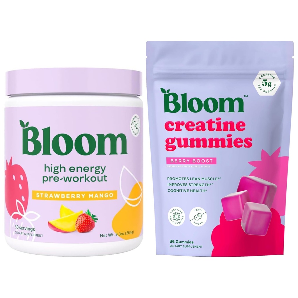 Bloom Creatine Gummies and Pre Workout Bundle