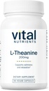 Vital Nutrients L-Theanine 200mg ← Vegan Supplement TEN L Theanine Supplement Supports Normal Stress Levels and Cognitive Function* TEN Gluten, Dairy and Soy Free ← 60 Capsules
