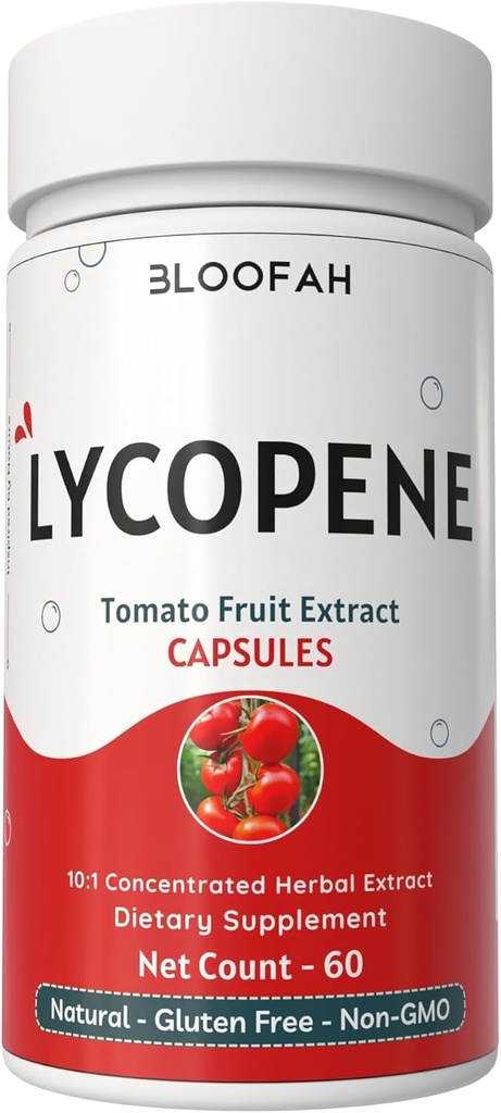 Tomato Fruit Capsules 500mg ← Rico en Lycopene Tomato Fruit Concentrado 10:1 Extracto Polvo Silencio No Gluten Fórmula Libre Silencioso Natural Carotenoide Suplemento (60 Cuenta (Pack of 1))