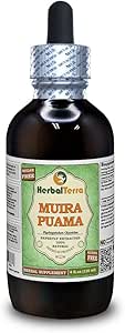 Muira Puama (Ptychopetalum Olacoides) Glycerite, Ecológico Alcohol-Free Liquid Extract (Marca: HerbalTerra, Proudly Made in USA) 4 fl.oz (120 ml)