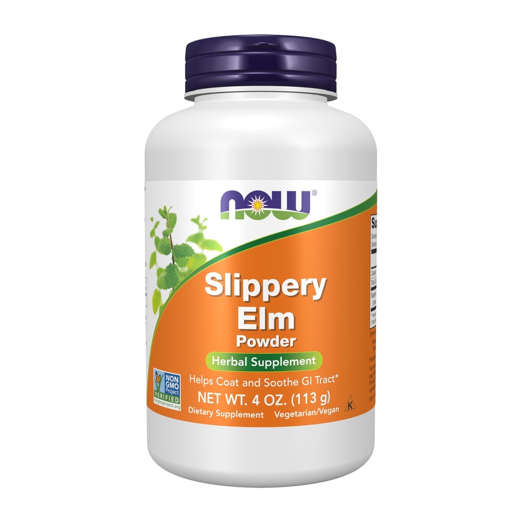 AHORA Suplementos de alimentos, Polvo de Elm resbaladizo (Ulmus rubra), Proyecto No OGM Verificado, Suplemento Herbal, 4-Once