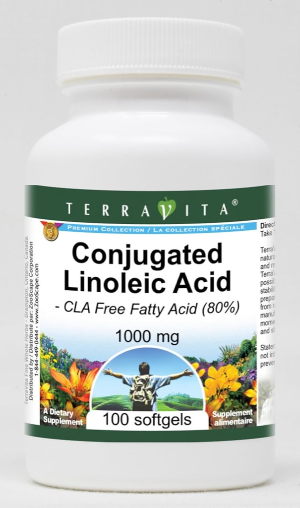 Ácido Linoleico Conjugado - CLA Ácido Graso Libre (80%) - 1000 mg (100 softgels, ZIN: 427996) - 2 Pack