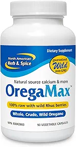 NORTH AMERICAN HERB &amp; SPICE OregaMax - 90 Vegi Capsules - Healthy Digestive &amp; Immune Support - Oreganol P73 Oregano Oil Supplement with Garlic & Onion - Non-GMO - 90 Servings