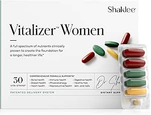 Shaklee -Vitalizer Women - Advanced Nutrition - Prenatal/Postnatal Multivitamin with Omega-3, Probiotics, and More - Supports Heart, Joint, Immune, Bone, Digestive, and Energy - 30 Vita-Strips®
