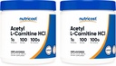 Nutricost Acetyl L-Carnitine (ALCAR) 100 GMS (2 Pack) - 100 Servings Cada - 1000mg Por Serving - Pure Acetyl L-Carnitine Powder - Non GMO, Gluten Free