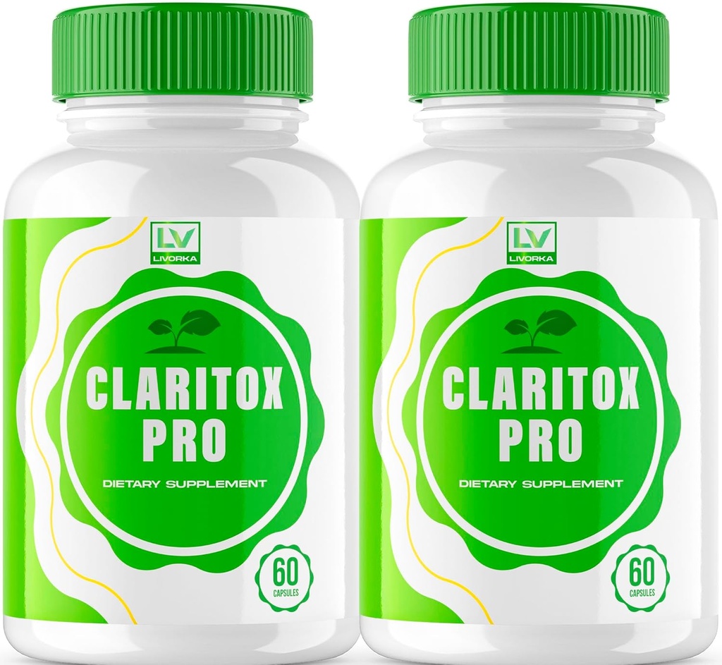 (2 Pack) Claritox Pro, Claritox Pro Apoyo Suplemento Píldoras, Claritox Pro Reseñas, Claritox Pro Capsules, Claritox Pro Capsule Apoyo Suplemento - Fórmula avanzada, 120 Cápsulas para 2 meses