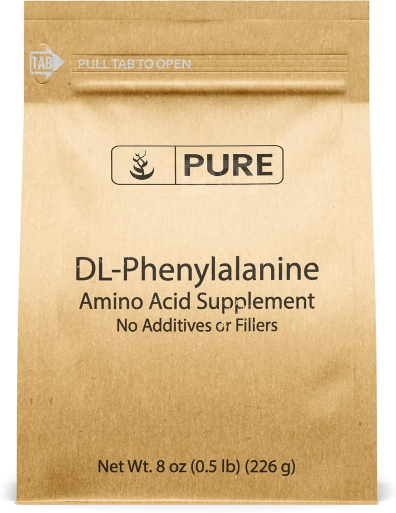 Ingredientes originales puros DL-Phenylalanine Powder (8 oz) Siempre puros, sin artillería o aditivos