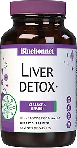 Bluebonnet Nutrition Liver Detox, Liver Health*, Antioxidant Protection*, Soy-Free, Kosher Certified, Non-GMO, Dairy-Free, 60 Vegetable Capsules, 60 Servidores