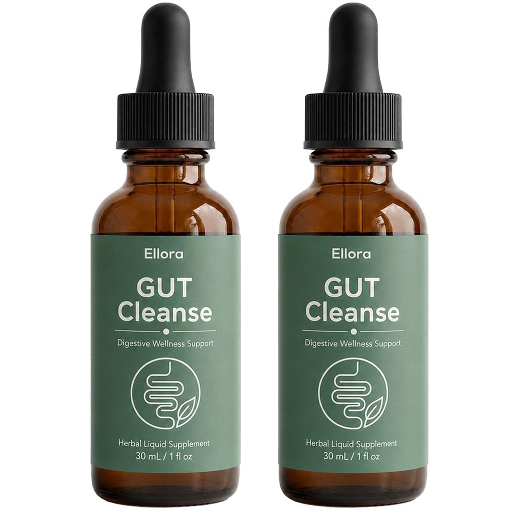Ellora Gut Cleanse Drops, Gentle Gut & Colon Wellness Support, 30 Servings