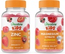 Niños de Magnesio Lifeable + niños Zinc, Gummies Bundle - Gran Tasting, Suplemento de Vitamina, Gluten Gratis, GMO Gratis, Chewable Gummy