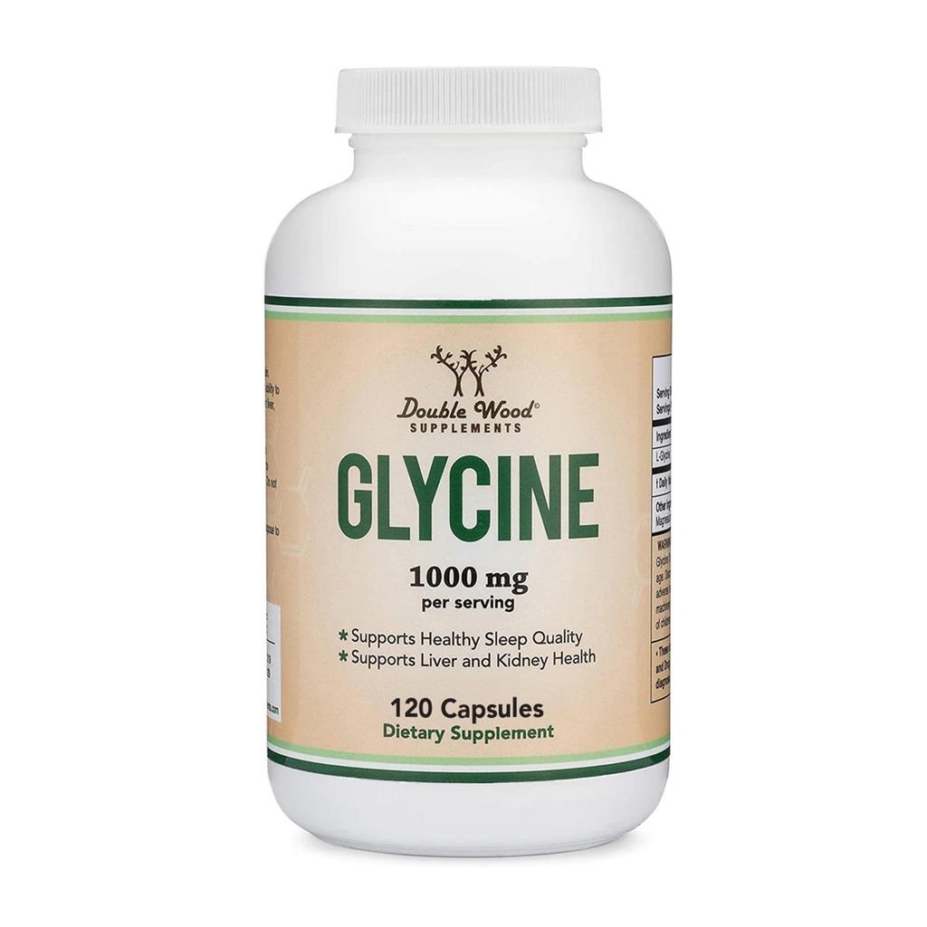 Glycine Supplement - 1,000mg Glycine Powder per Serving (120 Capsules) The Relaxing Amino Acid (Glicina) (Third Party Tested, Gluten Free, Non-GMO) by Double Wood