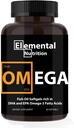 Omega-3 from Fish Oils – 60 Softgels Value Bottle of Eicosapentaenoic (EPA) & Docohexaenoic Acid (DHA) in a Black Grip Jar