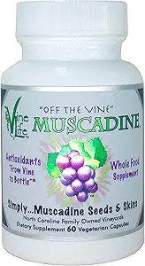 VineLife Muscadine Grape Seed &amp; Skin 650mg - 60 Veggie Capsules - Antioxidant Superfood - 1300mg Por Serving - Natural Resveratrol