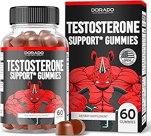 Testosterona Gummies para Hombres (60 Conde) Suplemento de testosterona para Hombres - Booster de prueba Premium - Soporte Fuerza, resistencia, conducción &amp; rendimiento - Tercera Parte testado, no GMO, Vegan seguro &amp; Made in USA