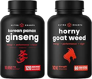 NutraChamps Korean Ginseng y Horny Goat Weed Bundle