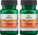 Swanson Beta-Caroteno - Vitamina A Suplemento Promoción de la Salud Inmunitaria, Ojo &amp; Esquía - Natural Wellness Fórmula - (250 Softgels, 3000mg Cada uno) (2 Pack)
