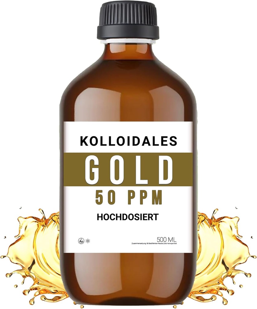 Solución de oro frío, 50 PPM, 500ml, alta pureza 99.99%