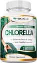 VibraxLabs Chlorella Capsules – Muro de células rotas 600 mg Píldoras de verduras (1200 mg de servicio) - Suplemento de polvo de proteína para la desintoxicación natural, mejor con espirulina, sin gusto, hecho en EE.UU.