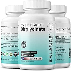 Magnesio Bisglycinate 200mg - High Absorption Chelated Magnesium Supplement - Gentle on Stomach, Gluten-Free, Supports Sleep, Muscle Cramps & Positive Mood - 120 Capsules (Pack of 1)