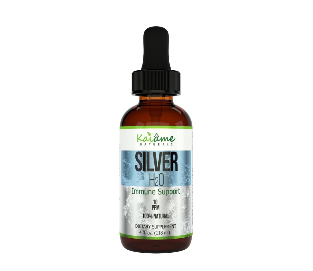 Kaiame Naturals Colloidal Silver, Ionic Silver Solution, 10 PPM, Large 4 oz Dropper in Glass Bottle, Natural Immune Support Supplement, Safe for Adults, Children, and Pets