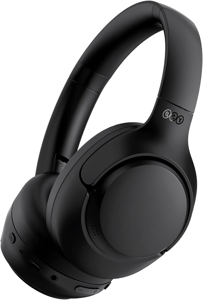 Auriculares Bluetooth QCY H3 ANC sobre el oído, cancelación de ruido activo Bluetooth 5.4 Auriculares con micrófonos, sonido de audio Hi-Res, conexión multipunto, 60H Playback, EQ personalizado a través de App(Black)