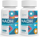 NADH 50mg + CoQ10 200mg + D-Ribose 150mg Suplemento, Mejora NAD+ Suplemento de energía, fatiga, reducción de la adenina de Nicotinamida Dinucleótido, 120 cápsulas vegetales