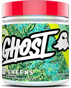 GHOST Greens Powder, Original - 30 Servings - 19 Superfood Greens & Reds Powder, Fruits, Vegetables, Spirulina, " Chlorella, Prebiotics, 10 Billion CFU Probiotic " Digestive Enzymes - Gluten-Free