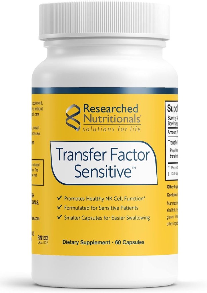 Factor de transferencia de nutrición investigado Sensitive - Immune Support Factores de transferencia derivados de Bovine " Colostrum Capsules (60 cápsulas)
